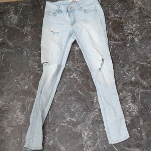 Light colored hollister ripped jeans
